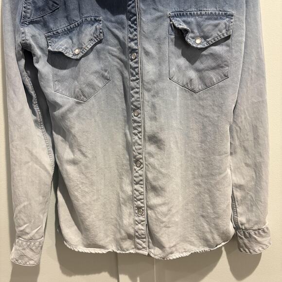 Rails Shirt Womens XS Blue Ombre Snap‎ Button Long Sleeve Tencel Western Top - Picture 4 of 13
